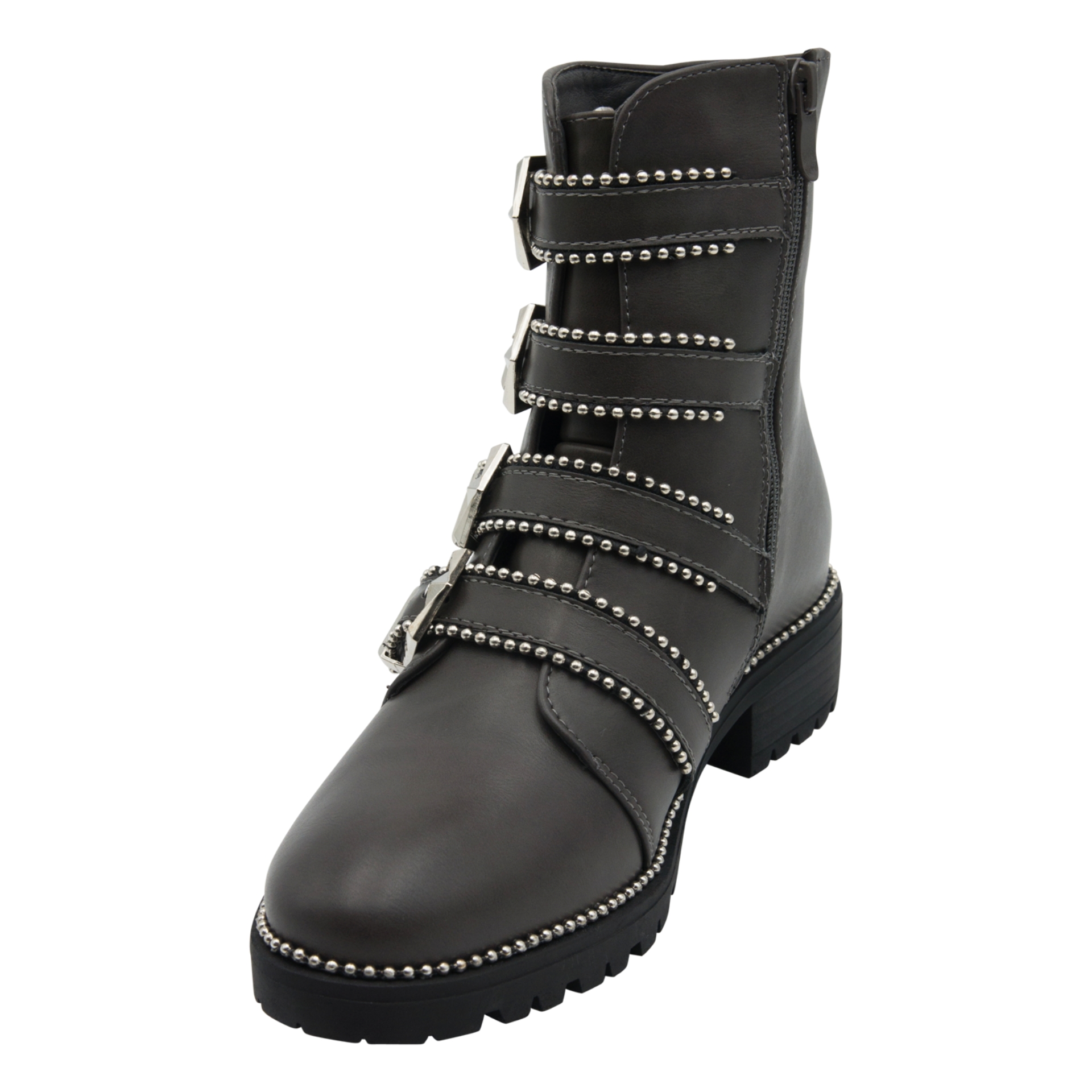 Studded Buckle Ankle Boots FR217 Rentoes