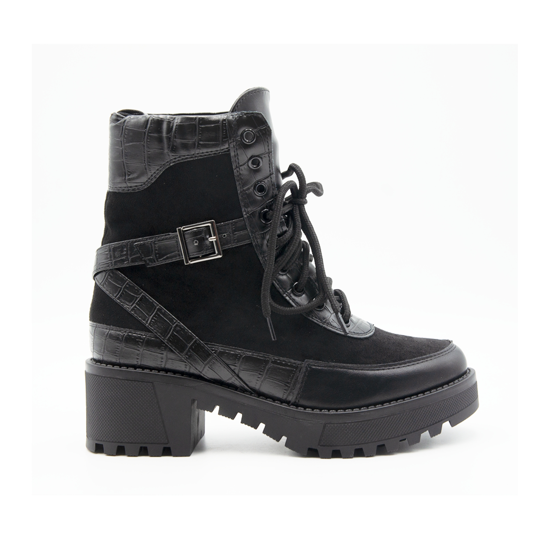 silver street chunky lace up boot