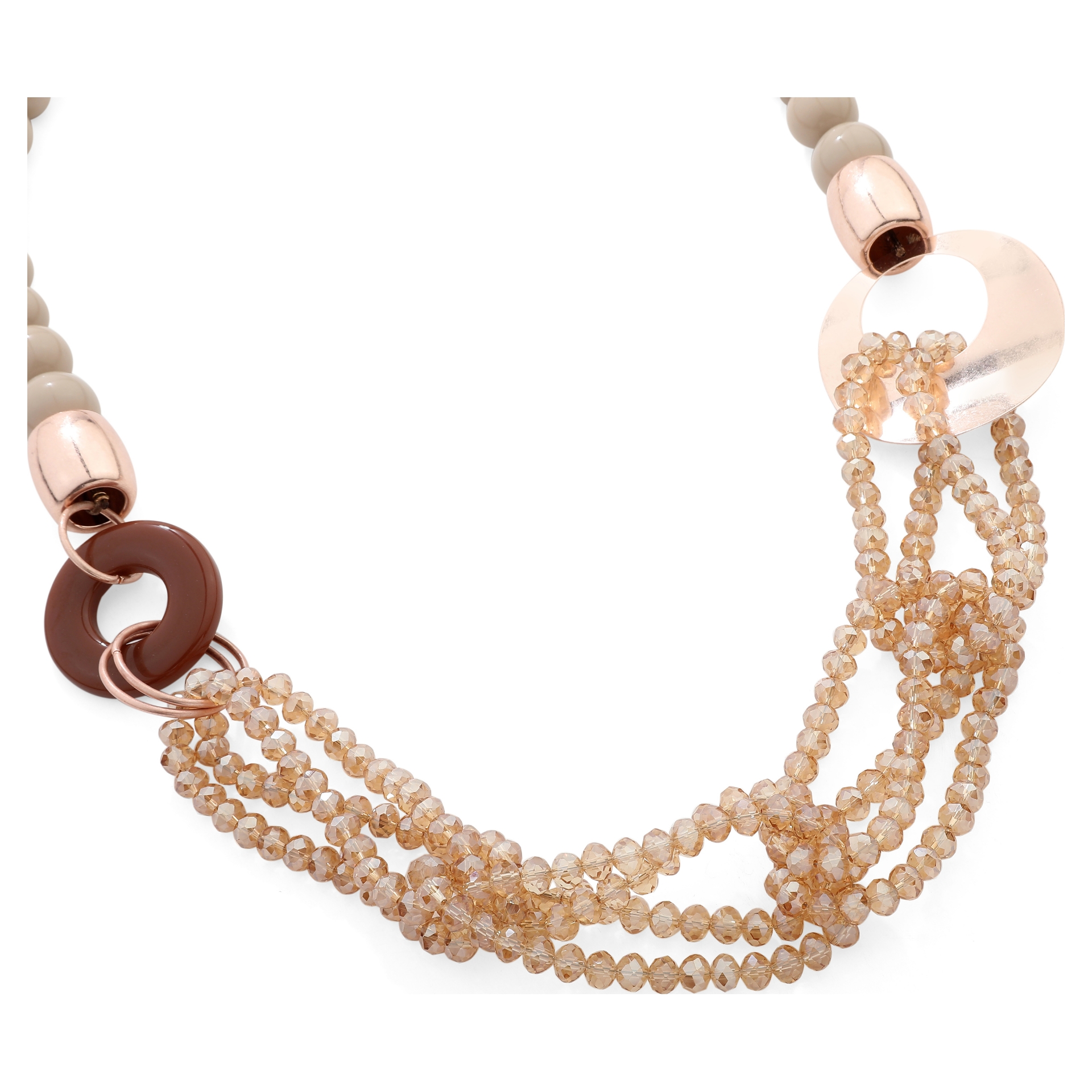 Rose Gold Layered Beads Necklace JCUK