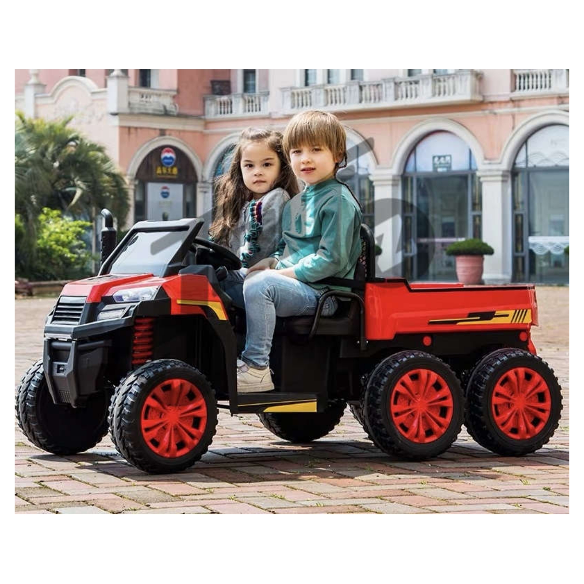 Kids 24V Electric FarmTrac 6x6 Utlity Truck With Tipper Children’s Ride ...
